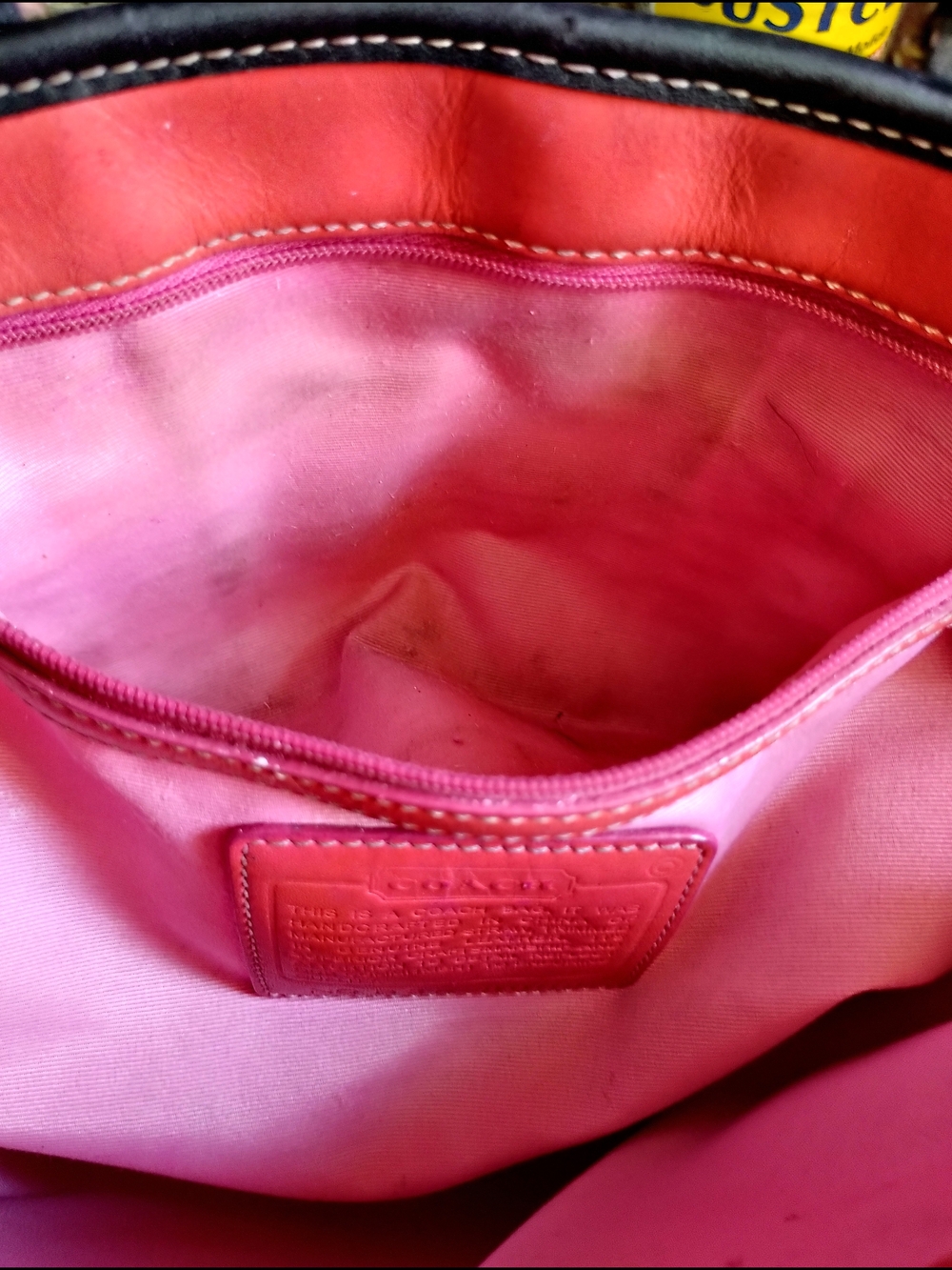 Coach Cabana Straw Woven Style #8908 In Pink Ombre Wash Tote Bag - Picture 11 of 12